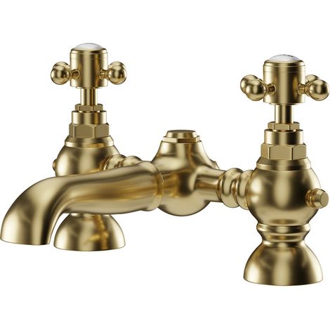 Balmoral Traditional Brushed Brass Bath Filler Tap (1/5)