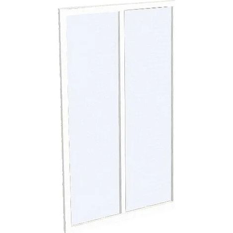 Vente-Unique – Verrière atelier en aluminium thermolaqué blanc 60 x 130 cm – Verre trempé 4 mm – Installation facile sur supports métal, bois, ciment