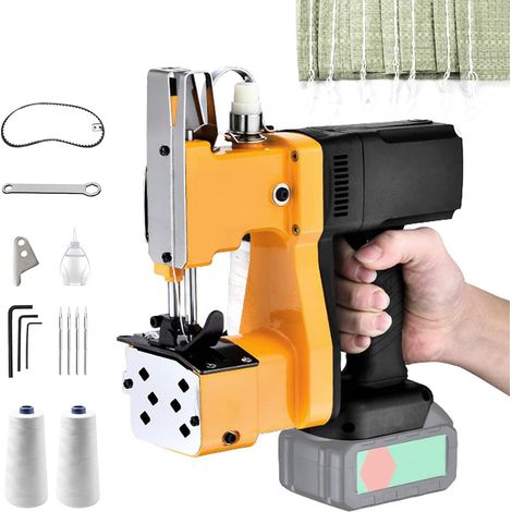 Machine à Coudre Sans fil, Machine Coudre Portable Compatibilité avec 18V Batterie, Électrique Machine à Coudre les Sacs, Machine Coudre Fermer pour Sack/Tissé/Riz/Papier Sacs Plastique (1/5)