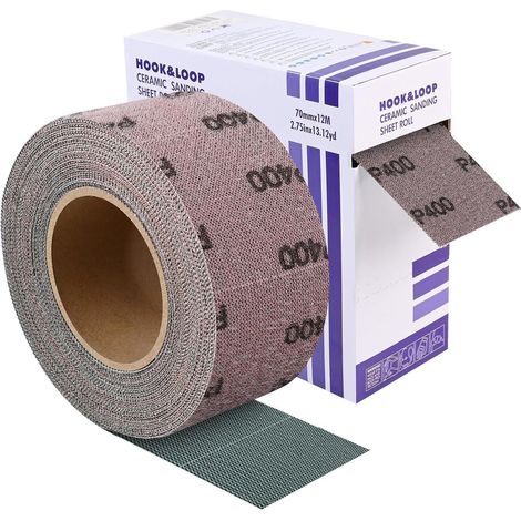 Schleifpapier Netz Rolle Klett P400 70 mm 12 m Holz Metall Körnung 400 (1/5)