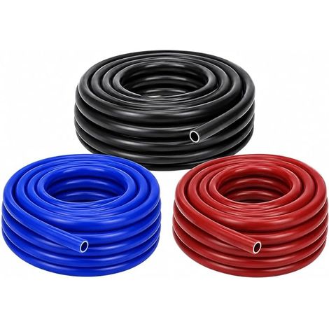 Tuyau à dépression en silicone universel, tuyau de vide au mètre (Ø 3 mm / 4 mm / 5 mm) en 1 m et 3 m pour voiture, moto, turbo, suralimentation et modélisme, noir bleu rouge (Noir, 5 x 10 mm, 3 m) (1/5)