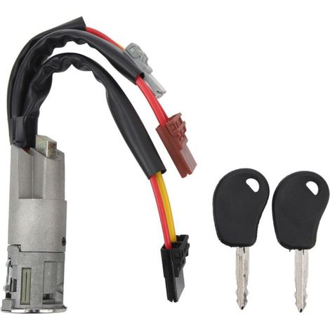 Serrure de barillet de direction d'allumage avec clés 252521 remplacement pour citron AX Berlingo Evasion Jumpy Saxo Xantia Xsara (1/4)