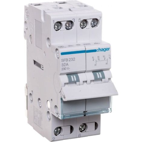 Modularer Schalter mit Mittelstellung AUS 1-0-2 32A 2P 230V SFB232