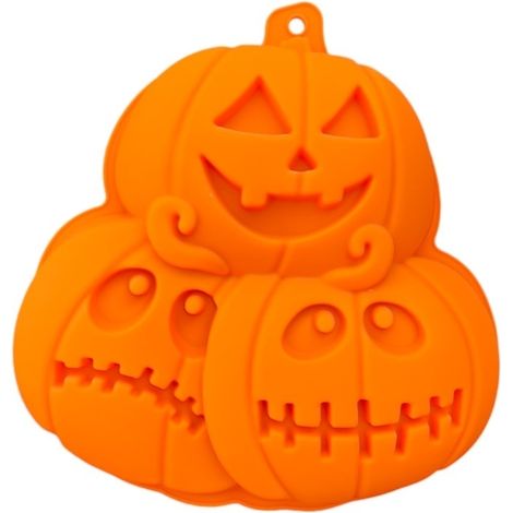 Moule en silicone Halloween pour visage de citrouille - Grand moule à pâtisserie