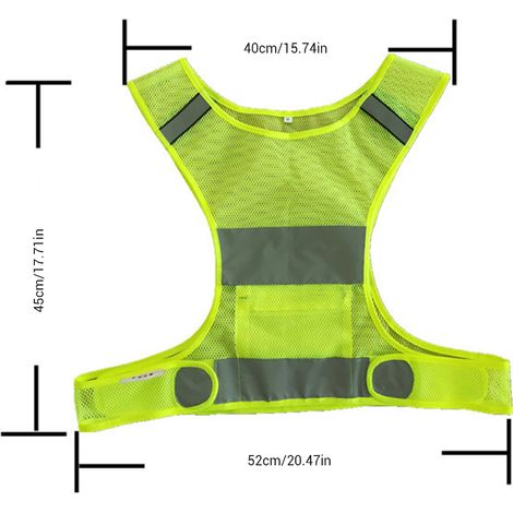 Reflektierende Weste mit Armbändern, ultraleichte Sicherheitsweste aus Mesh für Laufen, Radfahren, Spaziergänge mit dem Hund, Motorradfahren und Joggen (1/5)