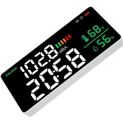 Dekorativer 2,4-GHz-WLAN-Schallpegelmesser, 11-Zoll-Wanduhr mit LED-Anzeige für Temperatur und Luftfeuchtigkeit, Schallpegelmesser für Tuya Smart Home (1/5)