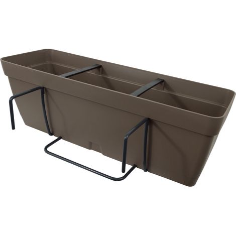 Jardinera 60 cm con escuadra de fijación cuadrada - Gris (1/4)