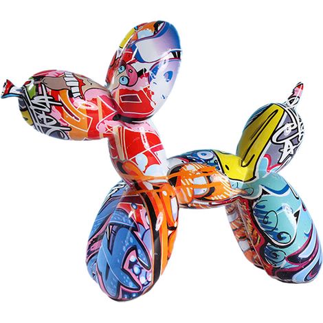 Figurine Chien Ballon - Sculpture Résine Polyresine - Décoration Intérieure Bureau Salon Chambre Enfant - 1 Pièce (1/5)