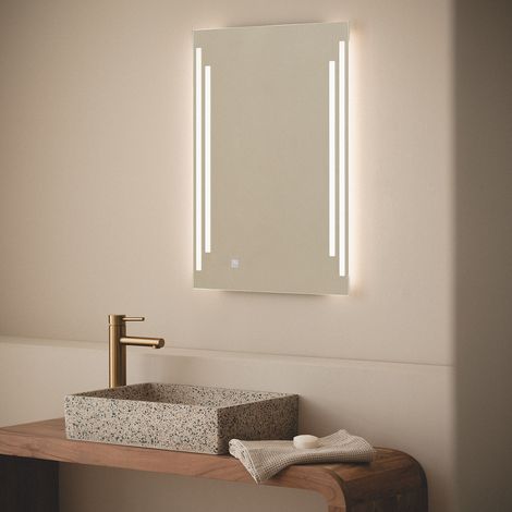 Miroir Salle de Bain avec Éclairage LED et Anti-Buée 70x50 cm Taif Sélectionnable (chaud-neutre-froid)