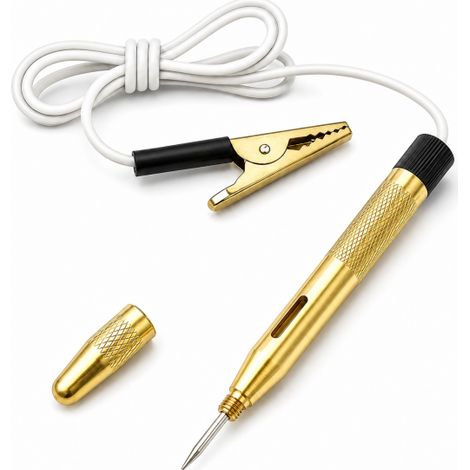 Penna Tester Di Tensione 6-12-24 V DC Auto Moto Camion con Spia e Morsetto 82374