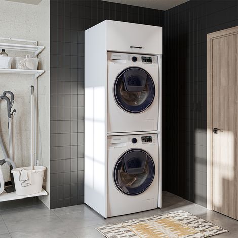 Roomart DUO-II Waschmaschinenschrank 67 cm, Weiß
