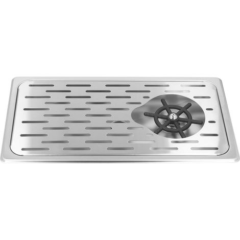 Laveuse-verres avec raccord d'eau G1/2, évier de comptoir argenté pour bar, café et cuisine. (1/5)