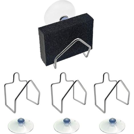 Küchenschwammhalter aus Edelstahl, Schwammständer aus Edelstahl, Saugnapf-Badeschwammhalter für Geschirrtücher, Spülbeckenabdeckung, 4er-Pack Seife