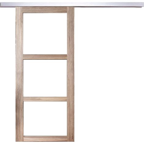 Puerta corredera Frake con vidrio transparente H204 x L73 cm, riel de aluminio Gd Menuiseries