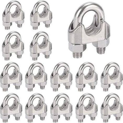 Lot de 20 câbles invisibles en acier inoxydable 316, 3,2 mm, pour poteaux d'angle (1/4)