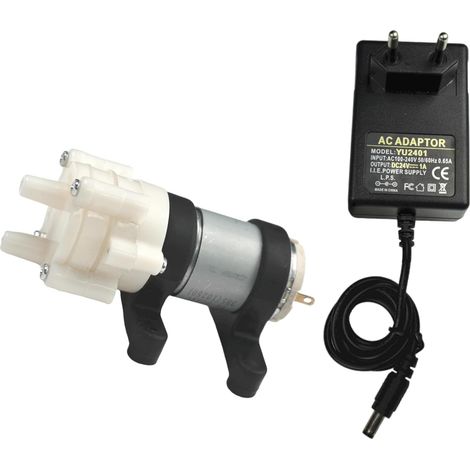 1 Pompe à eau électrique 385 DC 24V Débit 1.7L/min Pour aquarium et bricolage