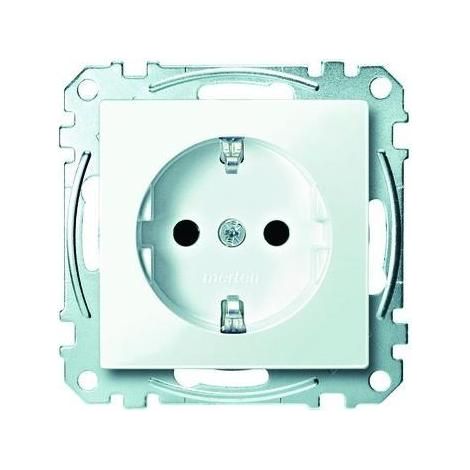 Merten SCHUKO-Steckdose pws/gl mit Steckklemme MEG2300-0319 (1/5)