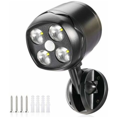 LED outdoor lamp with motion detector – 600 lumens – IP65 waterproof – Powered by 4 D batteries – Wireless installation – 600lm (1/5)