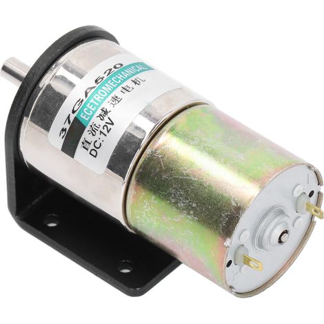 Moteur électrique industriel à engrenage à vis sans fin CC, micro-balais, autobloquant, en alliage d'aluminium, 12 V, 10 W, avec support, 0-10 tr/min (1/5)