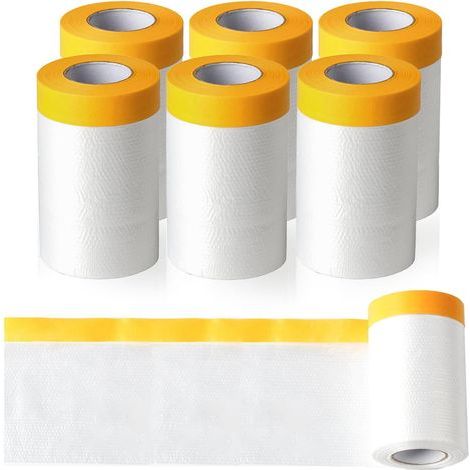 Rollen Abdeckfolie mit Klebeband, transparente Malerfolie zum Abkleben, Abdecken und Schützen von Böden und Möbeln – 55 cm x 20 m (1/5)