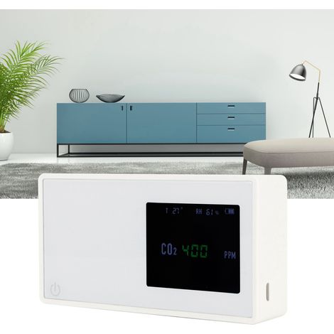 Analyseur de dioxyde de carbone domestique, détecteur de qualité de l'air, détecteur intelligent de dioxyde de carbone à affichage numérique, rechargeable par USB, modèle à capteur infrarouge. (1/5)