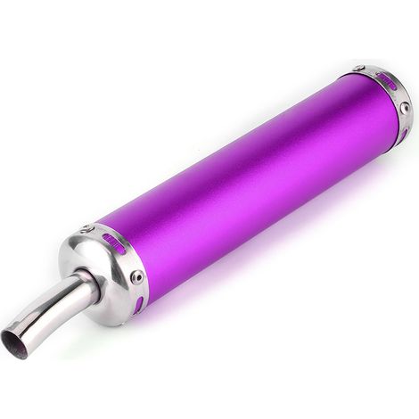 Pot d'échappement silencieux en acier inoxydable 20mm/0,8in pièce modifiée pour moto 2 temps, couleur violette (1/5)