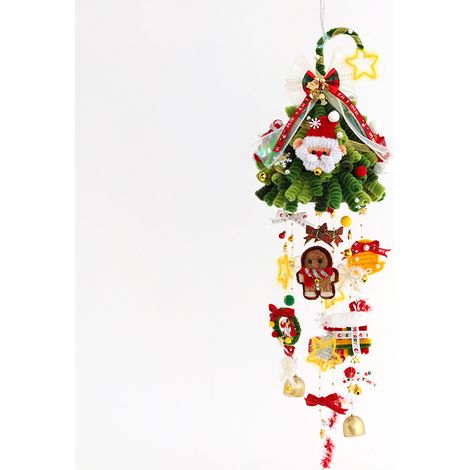 Décoration de Noël, pendentif carillon éolien en bâton torsadé tissé à la main, paquet de matériel de bricolage, mise en page de la scène, cadeau de Noël (1/2)