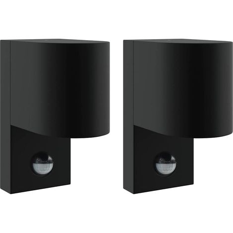 Set di 2 applique da esterno orientabili 12 x 7 x 15 cm in acciaio inox nero 020056530