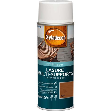 Lasure aérosol multi-supports tous types de bois extérieur - aspect mat teck 400 mL - Xyladecor