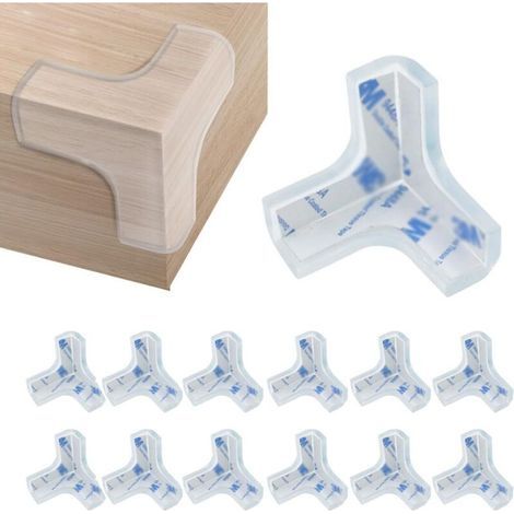 Protections d'angle de table, lot de 12, protections d'angle transparentes, antichoc pour tables d'enfants et de bébés, et tous les meubles tranchants (1/5)