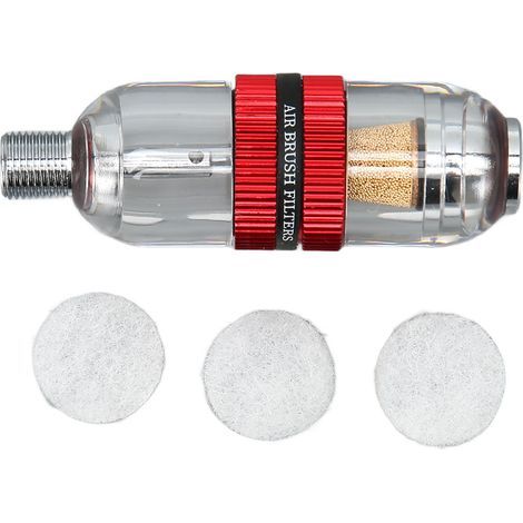 Séparateur eau-huile à 3 filtres en coton, installation facile pour pistolet à peinture rouge (1/5)