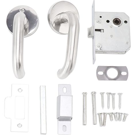 Serrature per maniglie di porte, maniglia di sicurezza ergonomica in acciaio inossidabile lucido per porte interne, facile da installare e da usare, con accessori di montaggio inclusi.