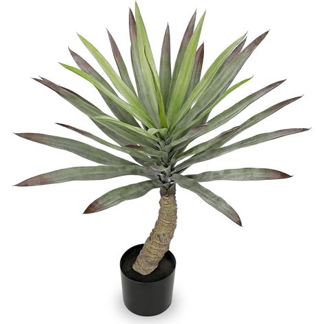 Grande plante d'agave artificielle en pot de 70 cm de haut - Plante d'agave artificielle d'intérieur - Plantes tropicales succulentes pour la maison, le bureau, le salon, le jardin, le balcon (1/5)