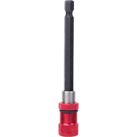 Tournevis porte-embout magnétique dégagement rapide 1/4 pouce tige extension 100 mm acier inoxydable rouge (1/5)