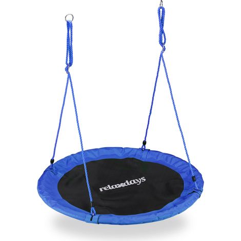 Relaxdays – Balançoire nid d'oiseau 110 cm – Extérieure pour enfants et adultes – Charge max 100 kg – Corde réglable en hauteur – Surface rembourrée (1/7)