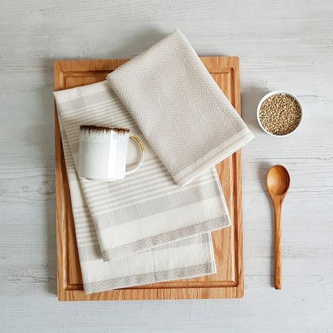 Mömax Geschirrtuch-Set Milo Beige 2-teilig (1/3)