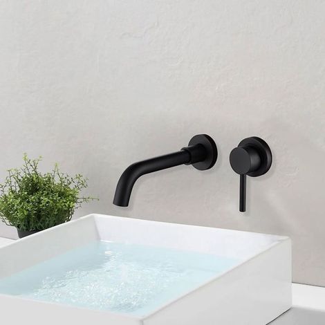 Robinet mitigeur de lavabo encastré noir mat