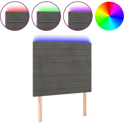 Maison Exclusive - LED Kopfteil Dunkelgrau 80x5x118/128 cm Samt