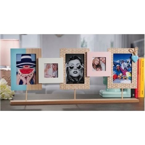 Cornici Portafoto in legno mdf multi color 5 foto 60 x 25,5 cm (1/2)