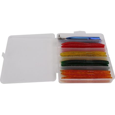 Kit de 65 leurres souples de type ver avec anneau en caoutchouc pour la pêche au bar (1/5)