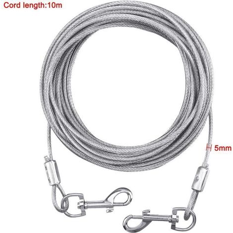 ALLIANDISCâble d'attache pour Chiens jusqu'à 80 kg, 10M (Blanc), Animaux de Compagnie Plomb pour Chiens de Petite, Moyenne ou Grande Taille (Blanc, 10M) (1/3)