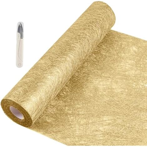 Chemin de table Toison d'or 30 cm x 20 m pour Noël, mariages, Saint-Valentin, anniversaires, baptêmes et décorations de fêtes (1/5)