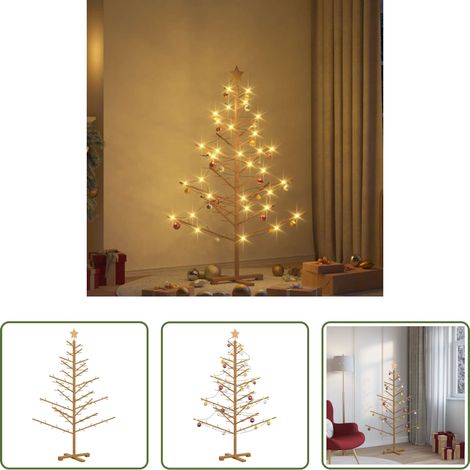 Weihnachtsbaum aus Holz -  Holz Weihnachtsbaum mit Ständer Braun 150 cm Massivholz Kiefer (1/5)