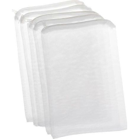 5 sachets filtrants réutilisables pour aquarium, maille fine 20x30cm, augmentent l'oxygénation et la solubilité. (1/4)