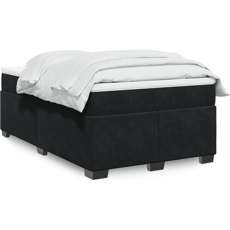 Boxspringbett mit Matratze Schwarz 120x190 cm Samt