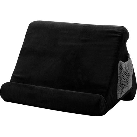 Tablet Pillow Stand for iPad - Multi-Angle Cushion for Laptops and Reading, Black (1/5)