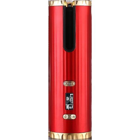 Boucleur à cheveux automatique sans fil rechargeable, fer à friser portable rotatif céramique, lisseur boucleur cordless pour cheveux, appareil de coiffure autonome (1/4)