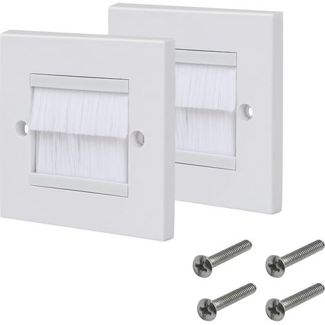 2 Plaques de Brosse pour Câbles, Plaque de Sortie de Cable Murale (1/5)