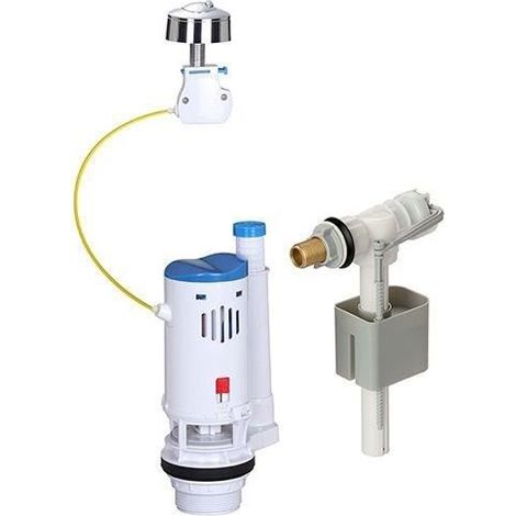 Spülkasten - NOVOBAIN - Mit Mechanismus und Wasserhahn - Durchfluss 3/6L - Höhenverstellbar (250 bis 510 mm) - Zubehör enthalten
