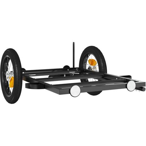 Rimorchio/carrello per il trasporto di biciclette 122 x 53 x 28 cm ferro nero 020044059
